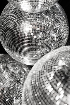 Disco mirrorball installation background creating nightlife atmosphere