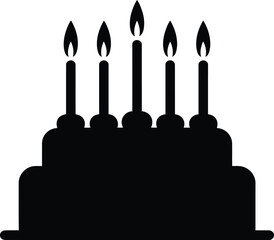 Fototapeta premium Elegant Birthday Cake Silhouette