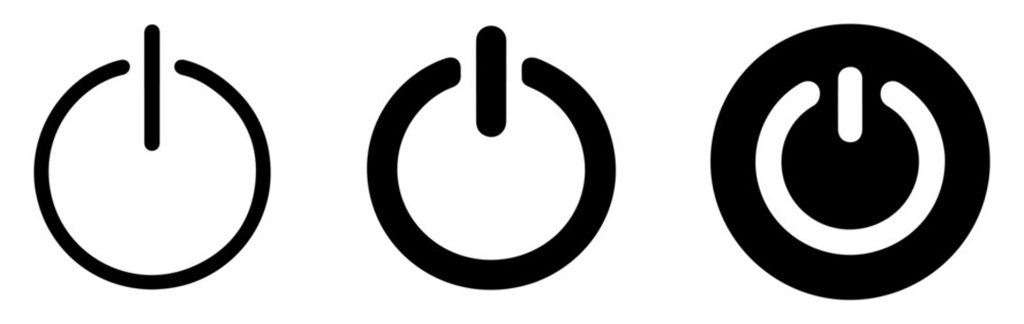 power shutdown button icon symbol set