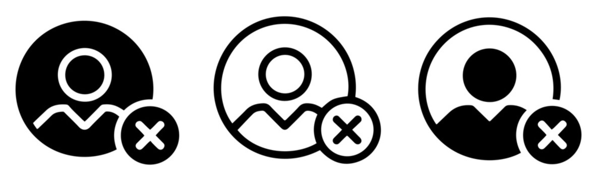 delete user account remove icon set