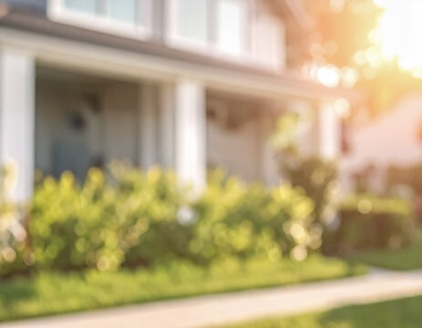 a blurred, abstract view of a luxury house exterior, perfect for use as a background image for website design, home improvement themes or advertising