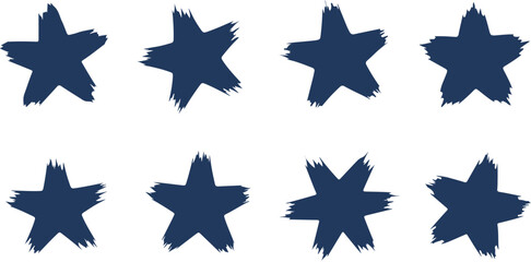 Fototapeta premium Set of black and white vector icons featuring arrows and star shapes for decoration, design, and web use