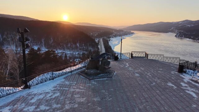 Tsar ryba (Tsar Fish) observation desk in Siberia