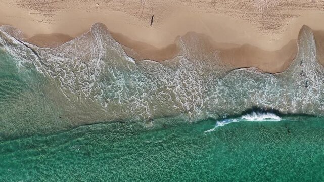 Ocean Waves Birdseye Views Aerial Video Yallingup Beach Western Australia 4K