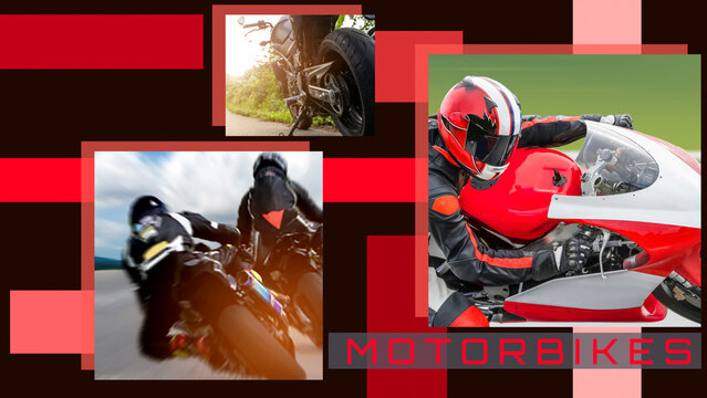 Shapes Moving And Images With Shadows Overlay