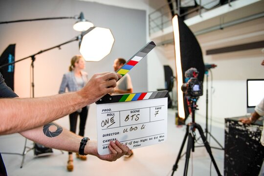 Film production studio scene