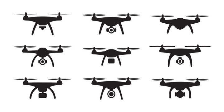 Circular arrangement of weapon silhouettes featuring rifles pistols and submachine guns vector illustration.