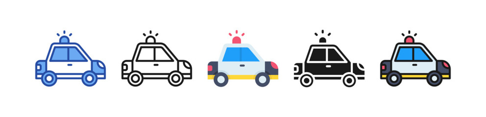 Police Car Icon Multi Style Illustration © Kron Visual