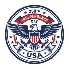 Fototapeta premium Independence Eagle Shirt design, America Patriotic T Shirt, USA 250th Anniversary, Independence Day Clipart, All american T-shirt Design