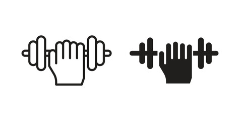 Obraz premium Strength training icon design vector. Flat and line vector Icon Design