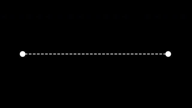  Animated Dotted Path Line from Start to End Point in 4K animation Animation of a path from one point to another in transparent background with alpha channel