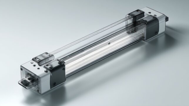 Precision linear actuator, clear casing