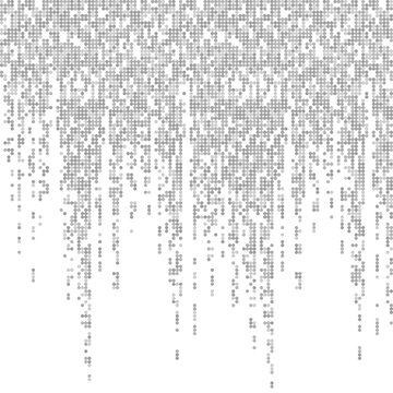 Halftone Dots Abstract Vector Background, Black and White Digital Pixel Pattern