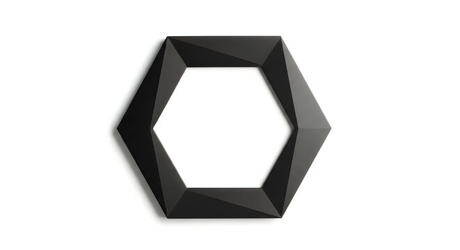 Geometric Black Hexagon Frame
