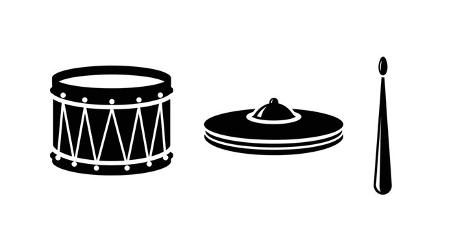 Drum and Drumsticks Music Instrument.