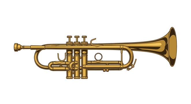 Brass Trumpet Musical Instrument Closeup.
