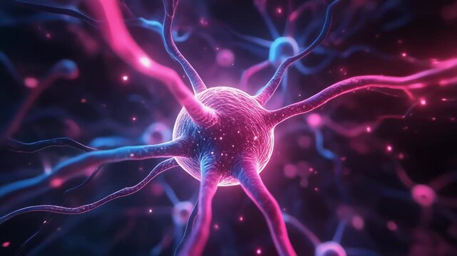 Neural Network Activity - Abstract Representation of Brain Cells and Synapses.