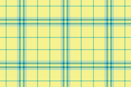 Lined seamless pattern texture, artwork plaid check fabric. Periodic textile background vector tartan in lime and cyan colors.