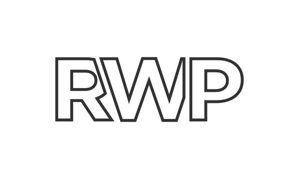 RWP logo design template with strong and modern bold text. Initial based vector logotype featuring simple and minimal typography. Trendy company identity.