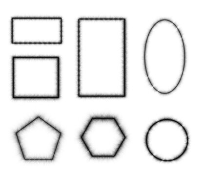 Vintage frames set Decorative frame Set of grunge square frame. silk  paint , sponge effect frames  Abstract black rectangular, square , oval , circle ,polygon, pentagon shapes