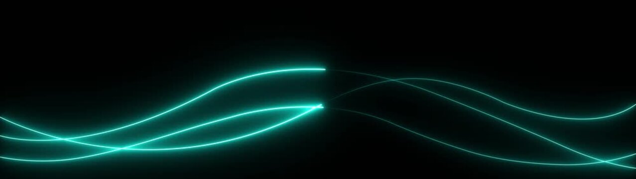 neon Thin line wavy abstract vector background. Curve wave seamless pattern. Line art striped graphic template.4k animation video