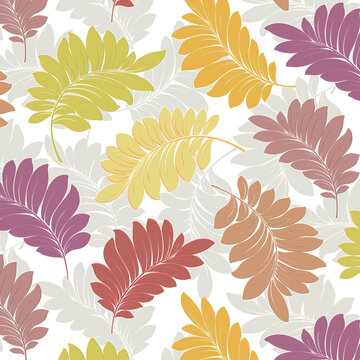 Illustration de feuillage multicolore au raccord pour motif &agrave; imprimer