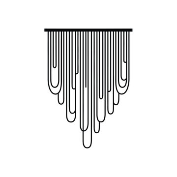 Black hanging fringe chandelier with dripping loops