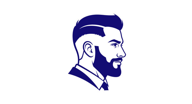 Stylized portrait of a modern man with beard and fade haircut