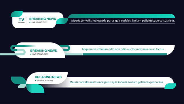 Modern Lower Thirds Graphic Set for Digital Broadcasting, Live Streaming and Video Content Overlay