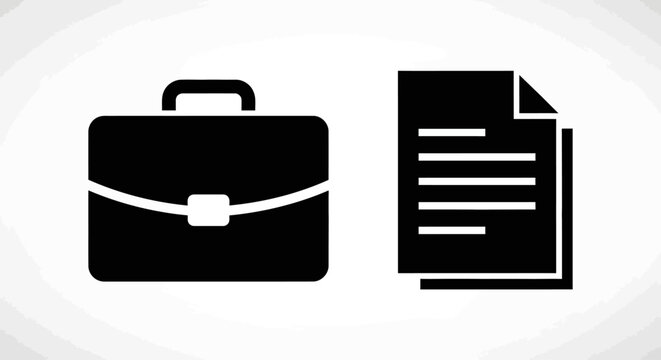 Business Briefcase and Document Icons.
