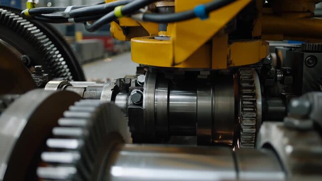 Cuttingedge Automated Assembly Line Using Robotic Arms To Craft Precise Steel Gears Swiftly And Accurately