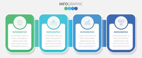 Modern vector from plan to reality  flat illustration. Infographic business data visualization turning Ideas into action timeline process template design with icons. © Neo Ahad