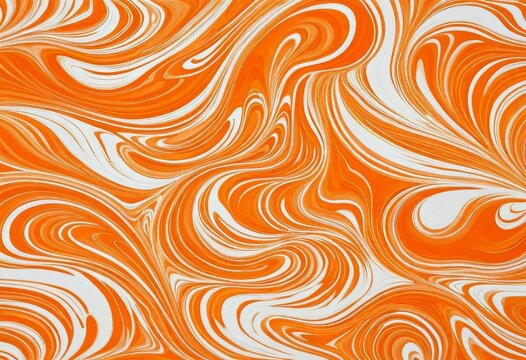 Fluid orange and white marble pattern texture