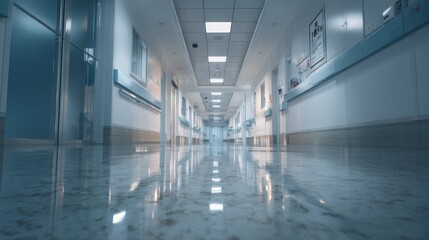 Obraz premium Empty hospital corridor