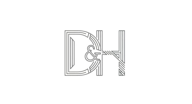 Elegant D and H intertwined monogram logo design