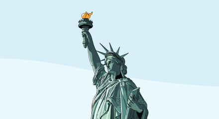 The Statue of Liberty, a colossal neoclassical sculpture on Liberty Island in New York Harbor, stands as a symbol of freedom and democracy. © Naruto