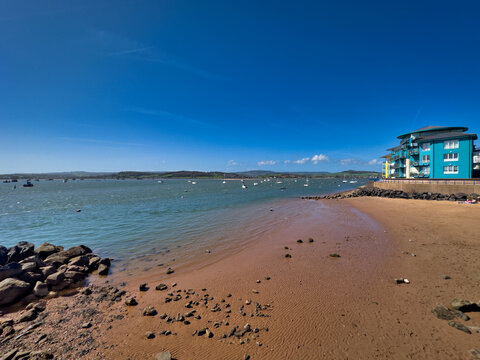 Sunny View of Exmouth Estuary and River Exe in Devon, England