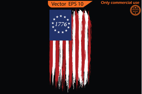 Betsy Ross 1776 13 Stars Distressed US Flag 13 star flag , 1776 flag. Only commercial use	