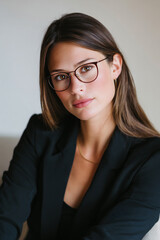 Fototapeta premium professional female architect headshot, confident young woman portrait, creative industry business portrait