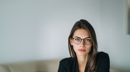 Fototapeta premium professional female architect headshot, confident young woman portrait, creative industry business portrait