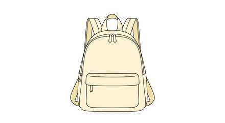 Beige school student backpack. © Mahesa