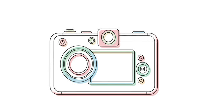 Camera device with lens and screen.