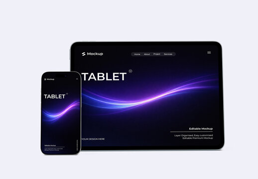 Modern Tablet and Smartphone Screen Mockup