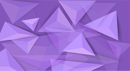 Fototapeta premium Abstract purple geometric background with transparent triangles in various shades and sizes creating a modern and dynamic pattern suitable for various design projects.