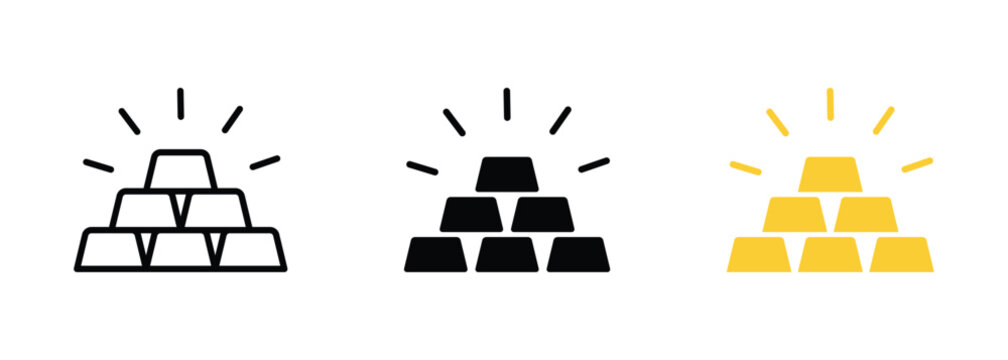 Gold bar icon, Transparent PNG and vector