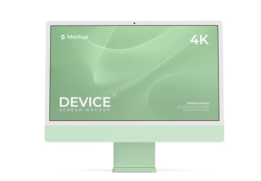 Green Desktop Computer Monitor Screen Mockup