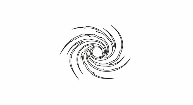 Abstract swirling vortex graphic in black and white