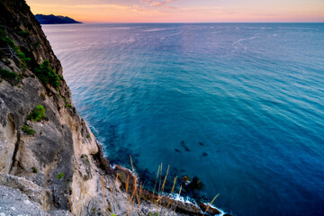 Top view of Corfu coast with turquoise waters, the most beautiful viewpoints in Greece. Vacation background concept. © Tomasz