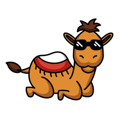 Fototapeta premium Illustration of clipart design of cute camel mascot character.