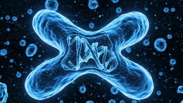 Abstract DNA Molecule in Microscopic View - Genetic Research and Biotechnology.